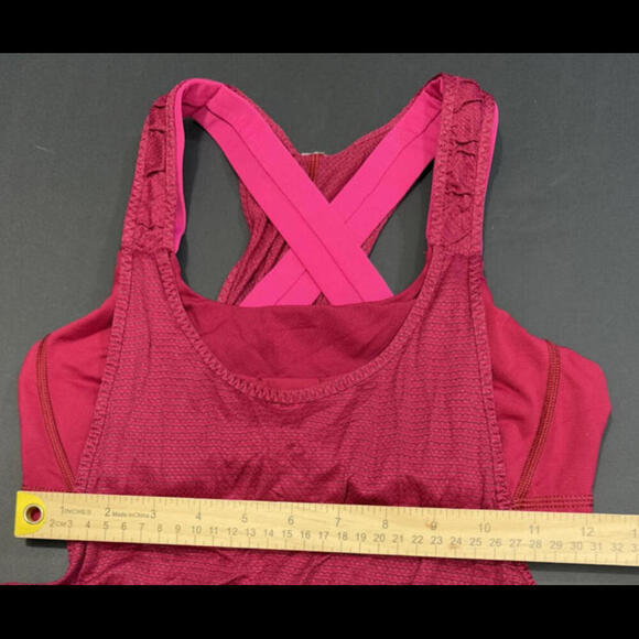 Lululemon Tank Top Bra Red Pink Luxury Designer Athletic Lounge Preppy 6 - Picture 2 of 15